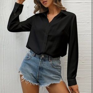NWOT Shein Black Buttondown Shirt